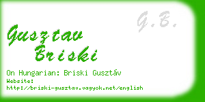 gusztav briski business card